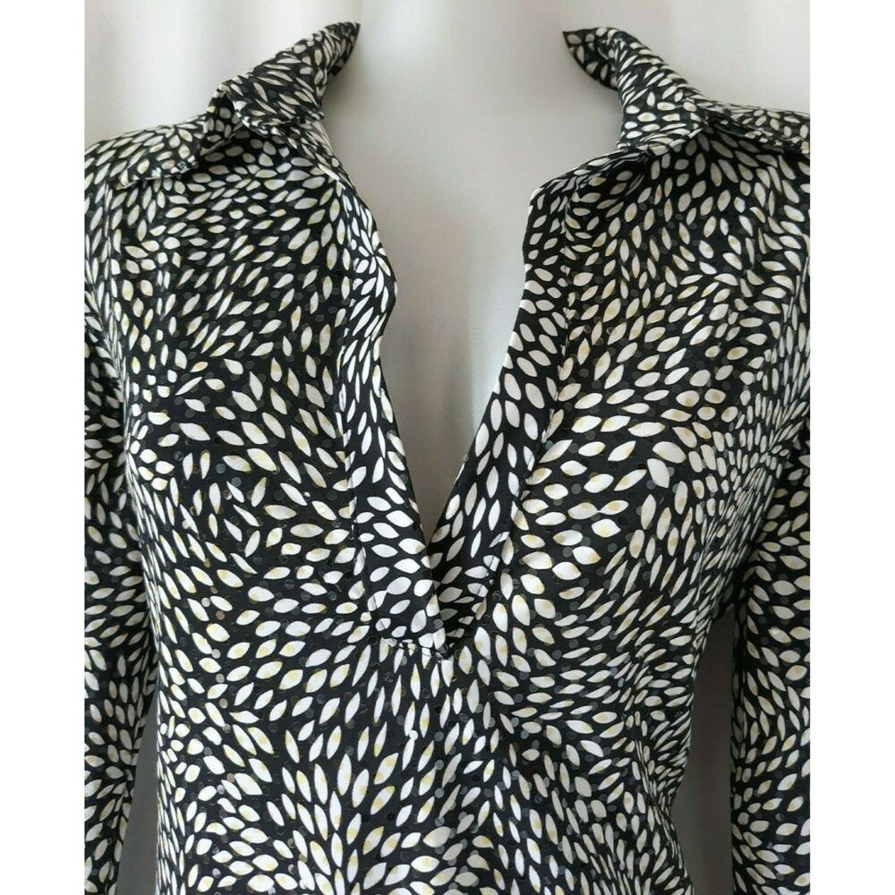 Vintage Sharagano Paris Women Shirt Dress Knit Glue-On Sequins Made In France M